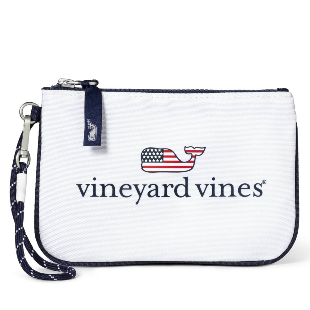 Vineyard Vines Wristlet NWT Pouch White Flag Whale